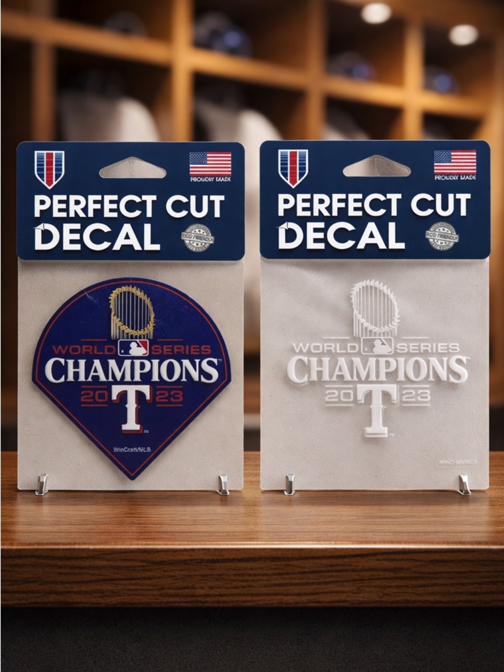 NEW MLB Texas Rangers Baseball 2 Pre Cut Decal 2023 World Series Champions